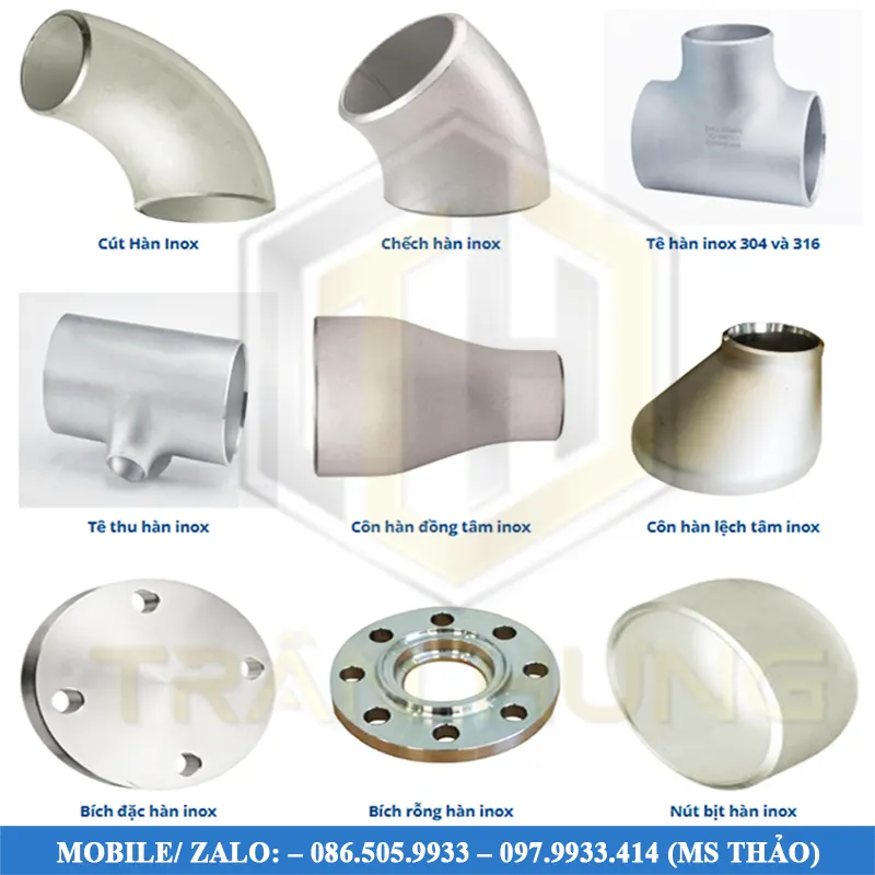 Các loại phụ kiện hàn inox phổ biến Các loại phụ kiện hàn inox phổ biến